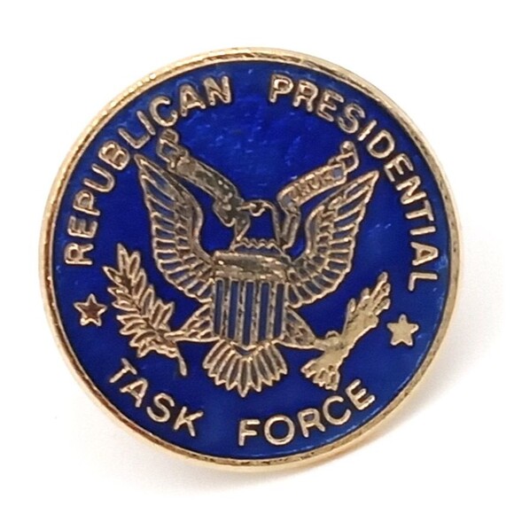 Republican Presidential Task Force Lapel Pin Blue Enamel Eagle Gold Tone Metal - Picture 3 of 17